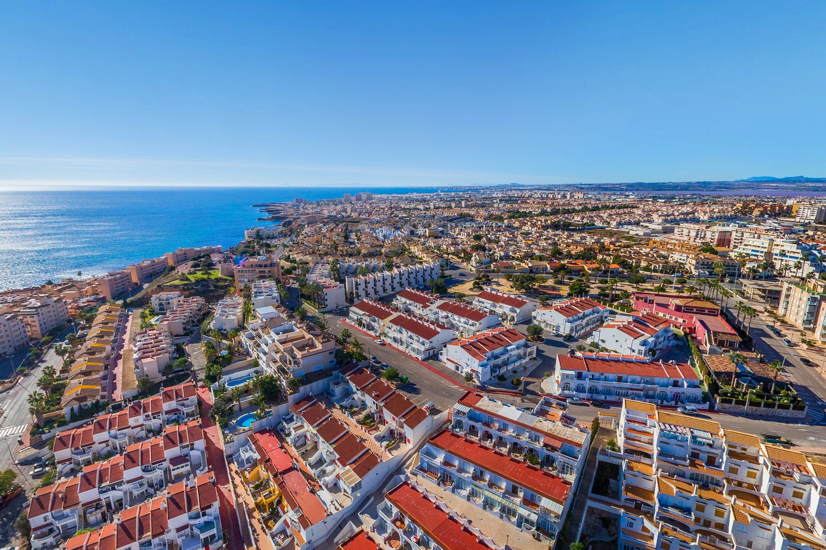 Torre del Moro watchtower coastal Torrevieja aerial
